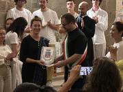 Susannah receives momento from Mayor of Tratalia
